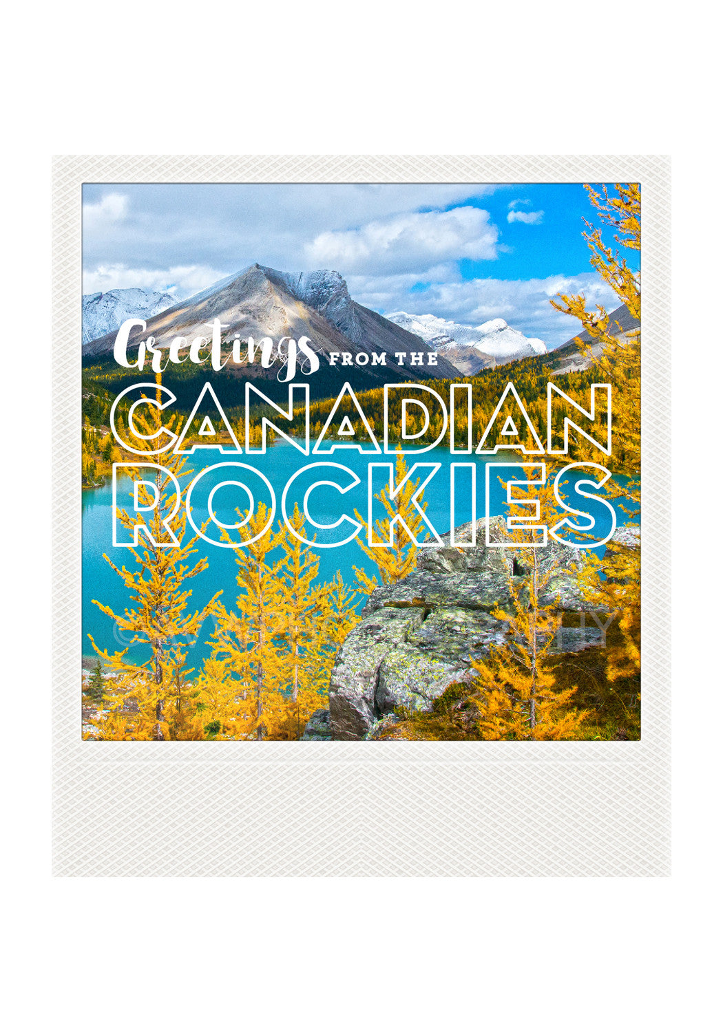 Metallic Polaroid Magnet <br> Greetings from the Canadian Rockies