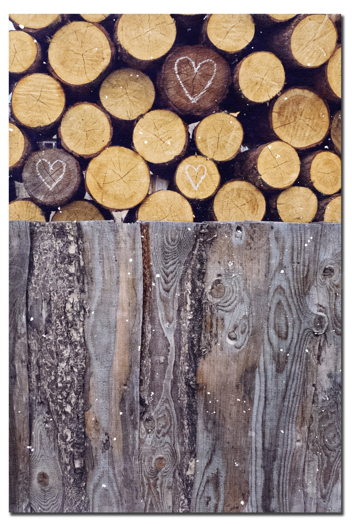 Collected Woodpile + Hearts <br>Rural Canada<br>Limited Release Archival Fine Art Chromogenic Print