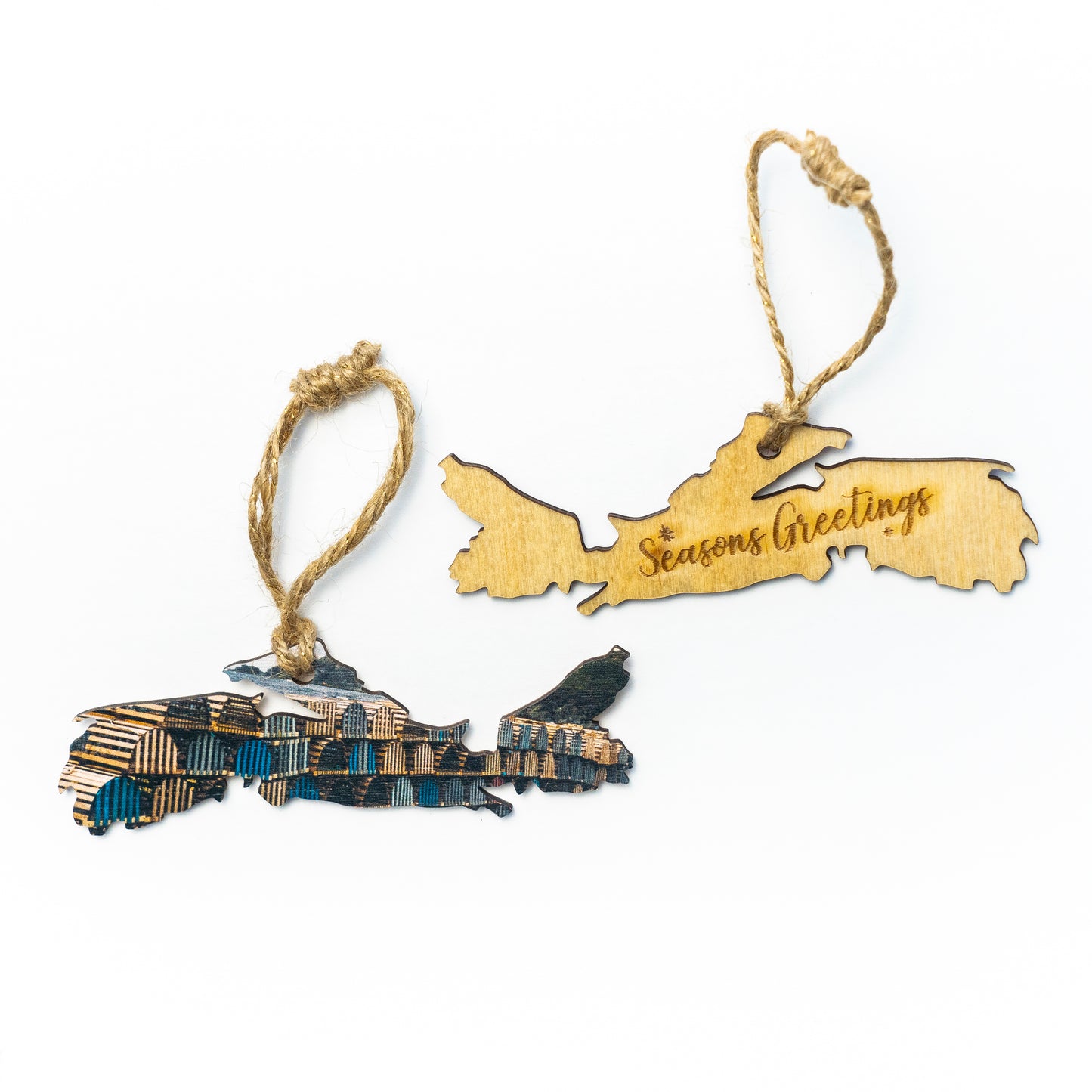 Nova Scotia Wooden Holiday Ornament <br>Seasons Greetings <br> Lobster Traps