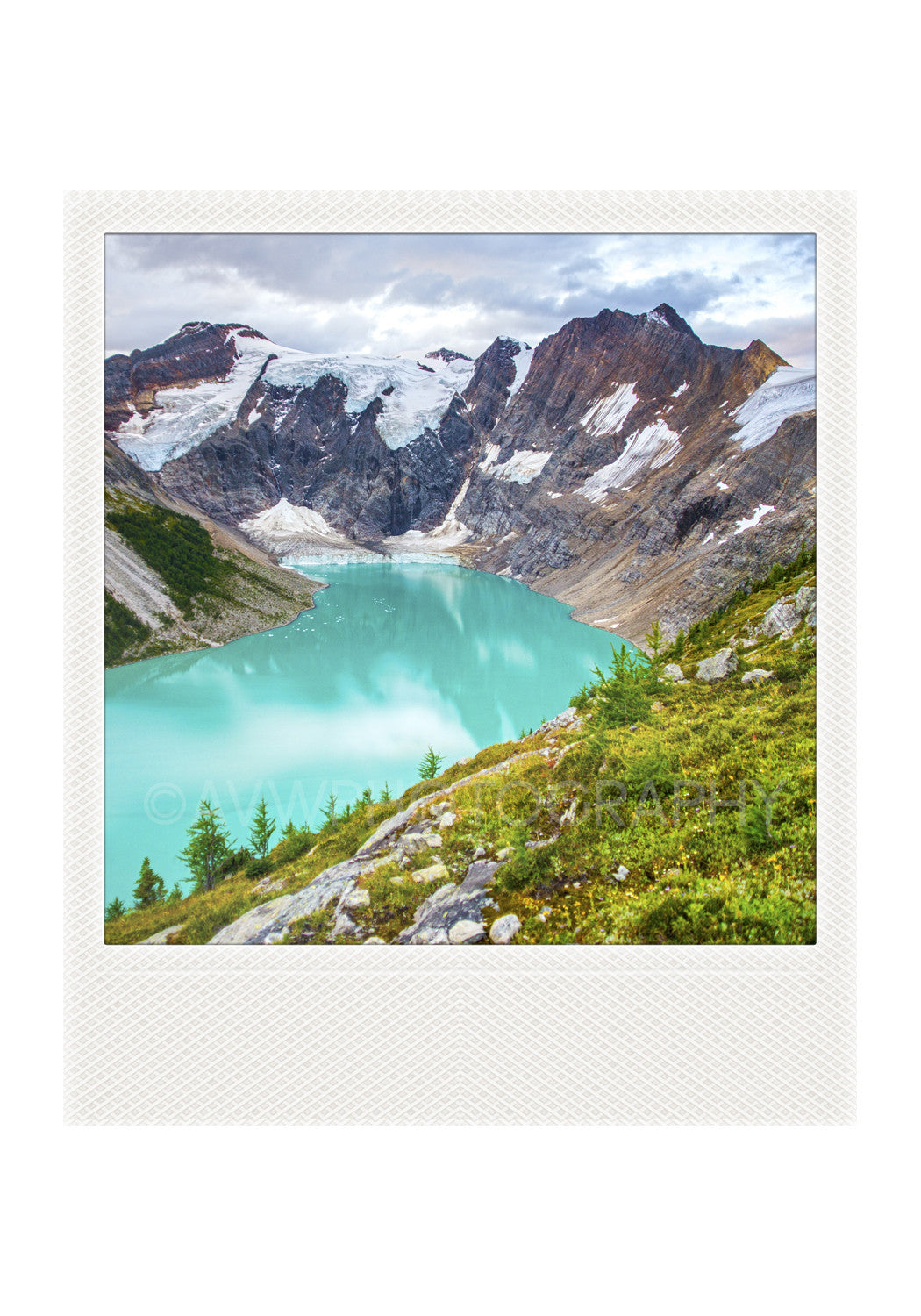 Imán Polaroid metálico<br> Lago alpino // Columbia Británica