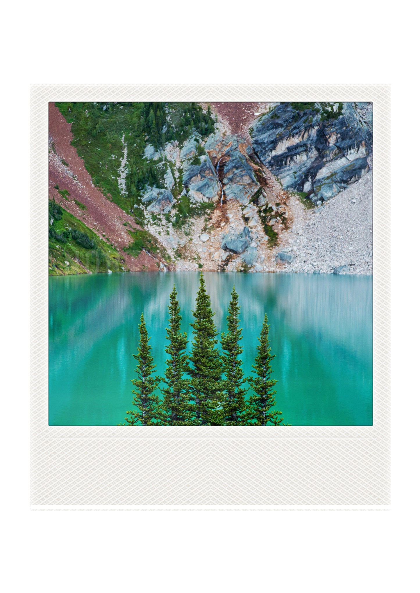 Metallic Polaroid Magnet Glacial Blue Lake