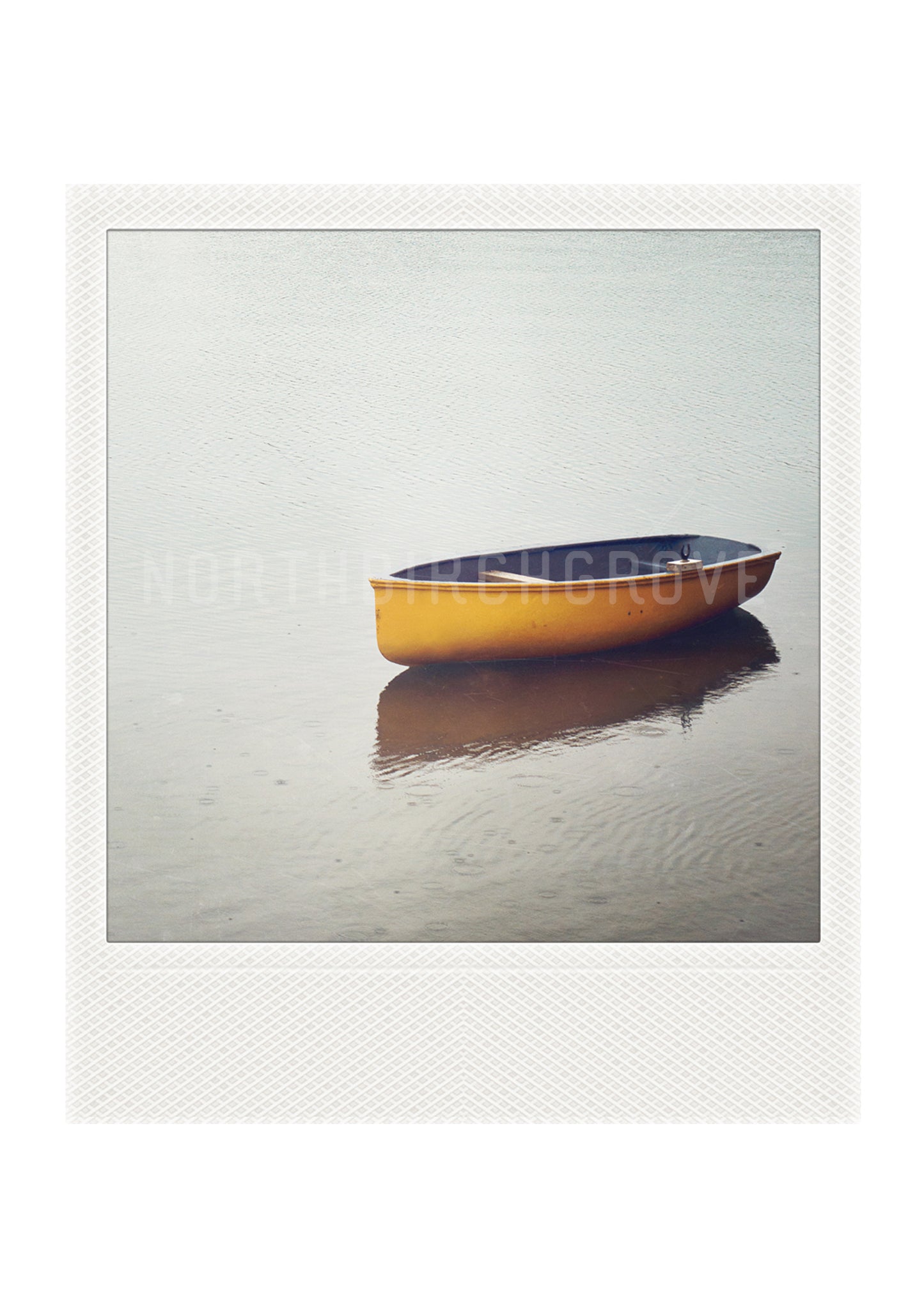 SALE<br>Metallic Polaroid Magnet <br>Lone Rowboat <br>