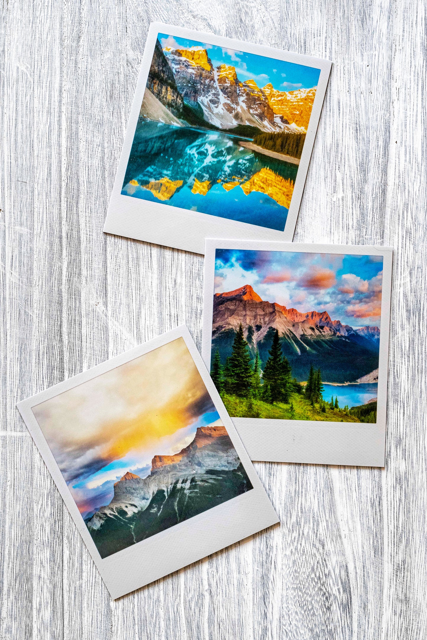 3-Pack of Metallic Polaroid Magnets <br> Canadian Rockies