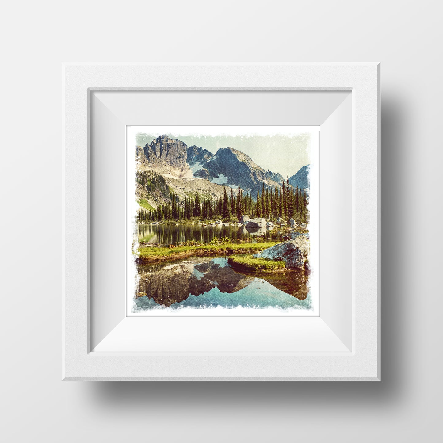 SALE 5x5" Fine Art Print <br>Drinnon Lake British Columbia<br> Metallic Finish