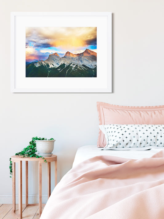 SPECIAL PRINTING for Ikea Frames! <br>Three Sisters Mountains Canmore <br> 12x15" Limited Edition Metallic Print