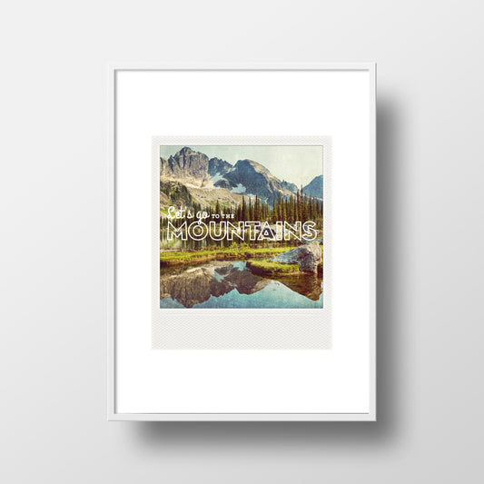 Imán Polaroid metálico<br> ¡Vamos a las Montañas! 