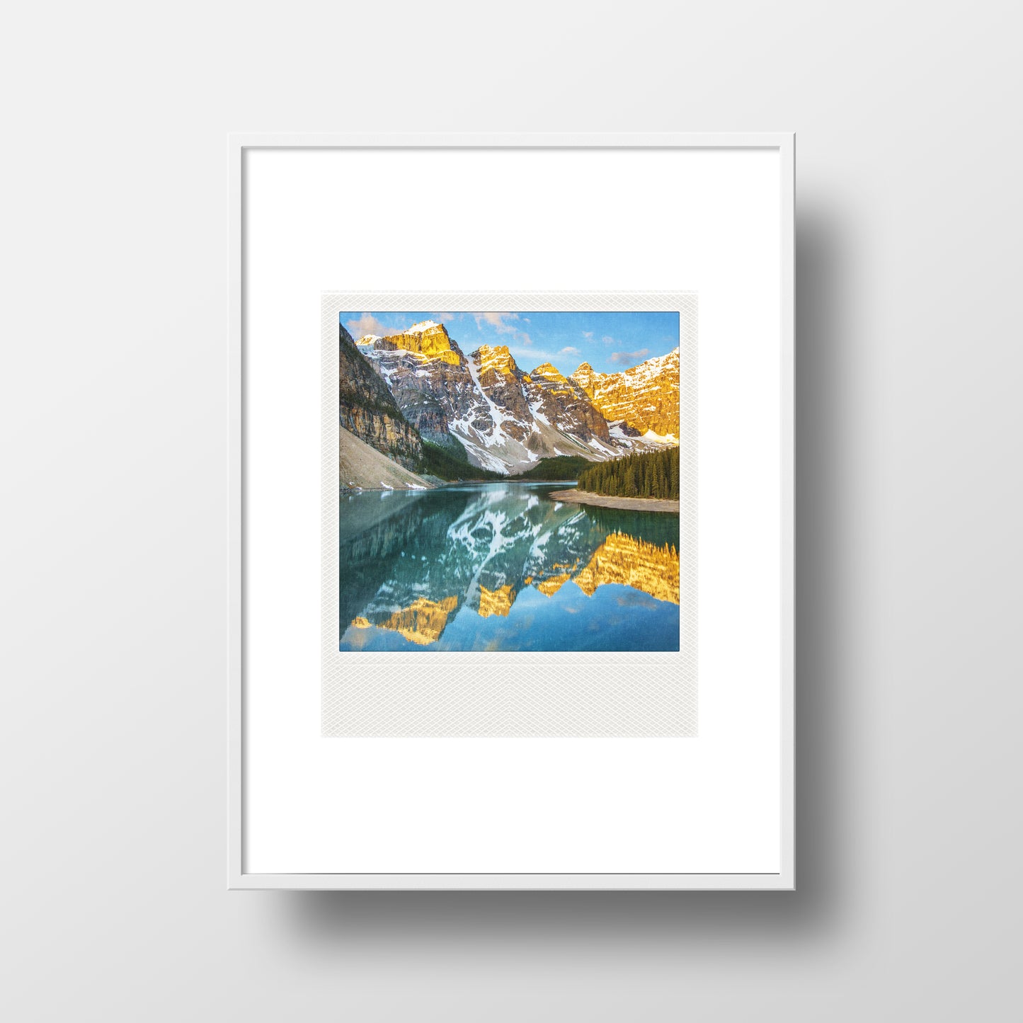 Imán Polaroid metálico<br> Lago Moraine // Montañas Rocosas Canadienses
