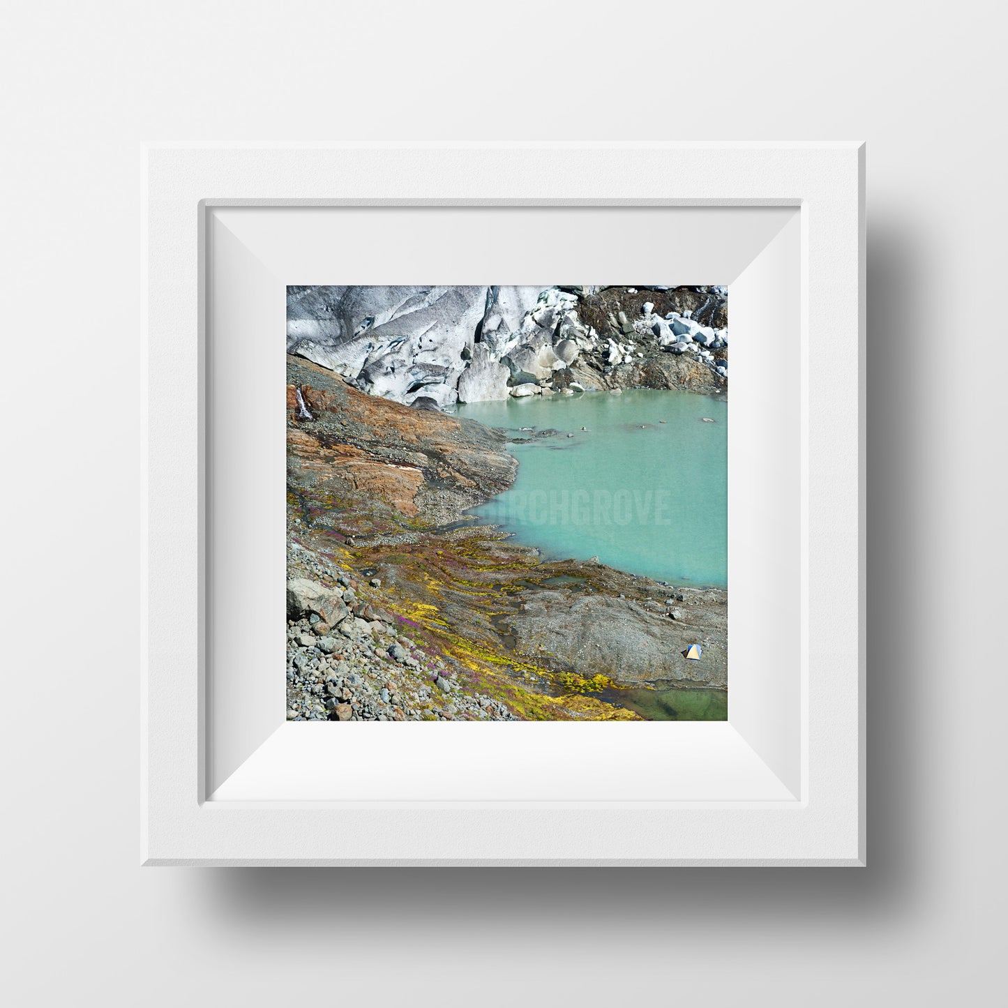 Discontinued 5x5" Print<br>Glacier + Lake B.C <br>Metallic Finish
