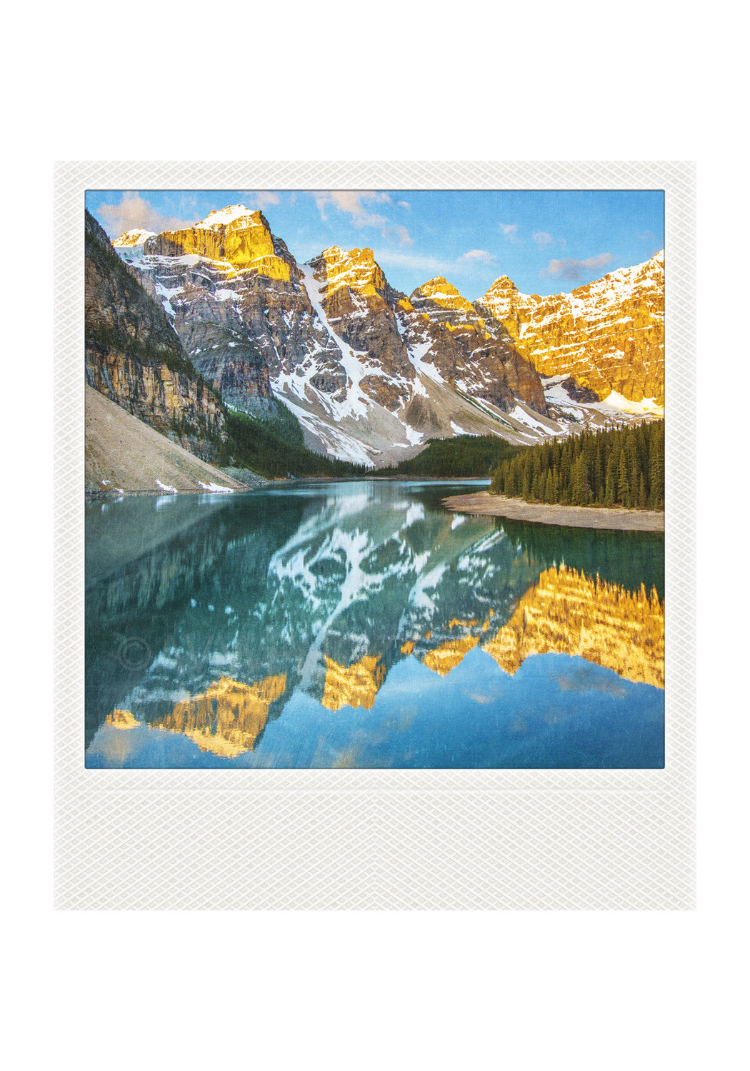 Imán Polaroid metálico<br> Lago Moraine // Montañas Rocosas Canadienses