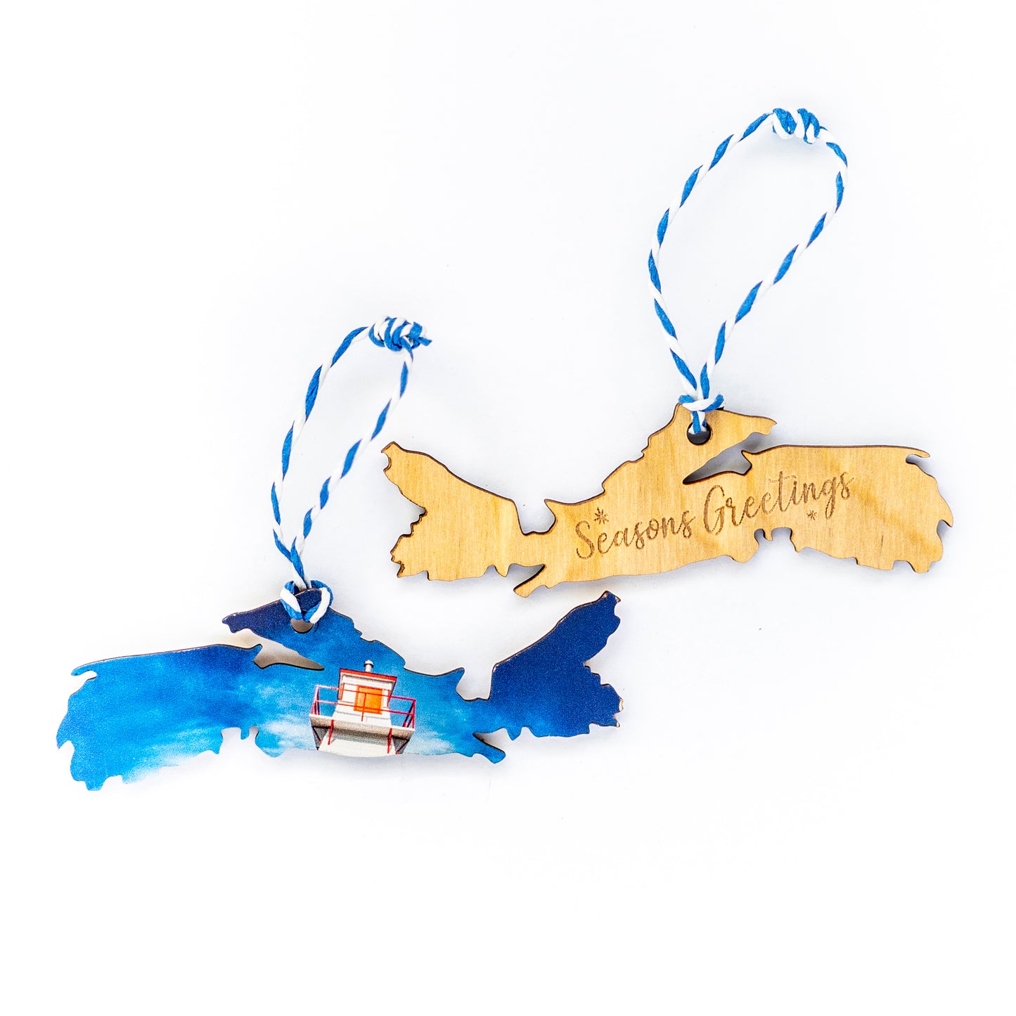 Nova Scotia Wooden Holiday Ornament <br>Seasons Greetings <br> Lighthouse