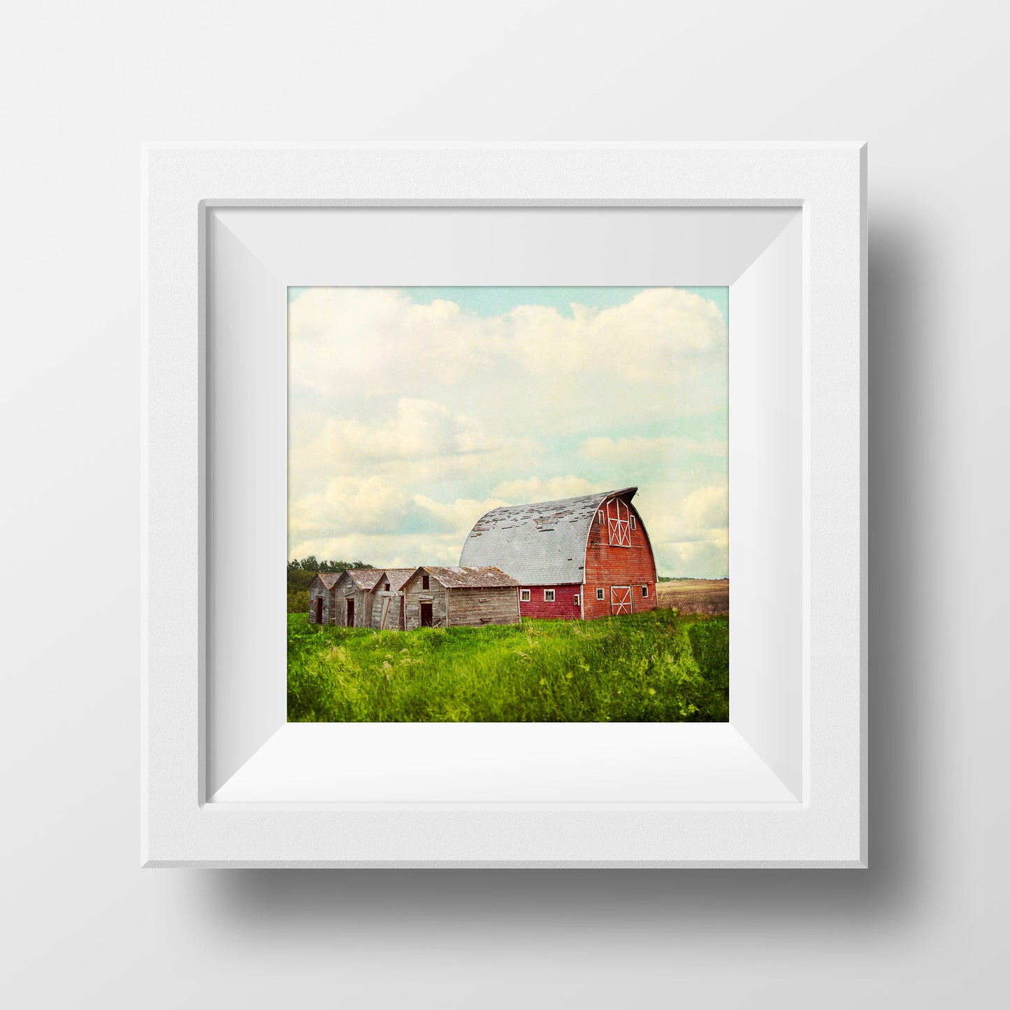 Red Prairie Barn + Sky <br>Archival Fine Art Chromogenic Print