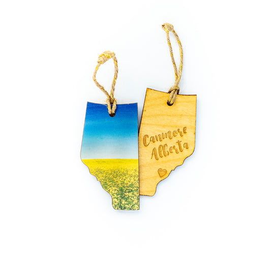 CLEARANCE Alberta Wooden Holiday Ornament Canmore