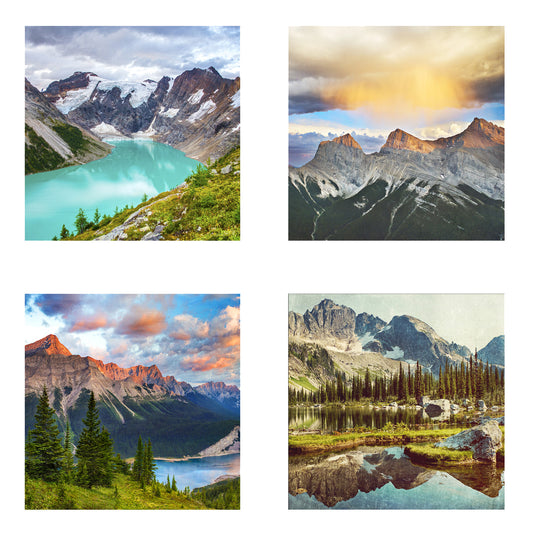 Metallic Mini Magnet Set of 4 <br> Canadian Mountains