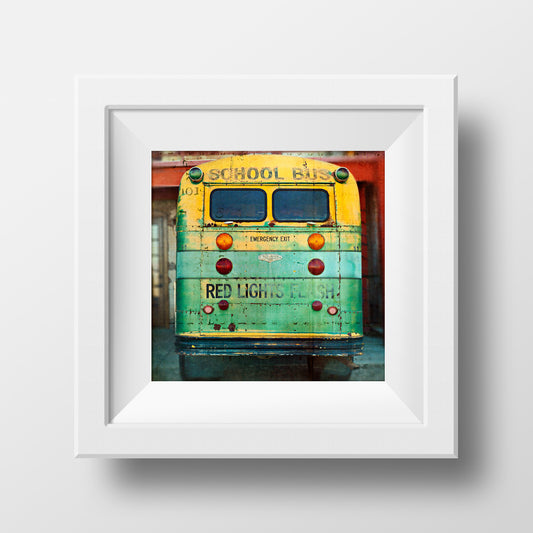 Vintage School Bus in Arizona<br>Archival Fine Art Chromogenic Print