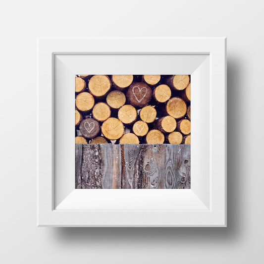 Collected Woodpile + Hearts <br>Rural Canada<br>Archival Fine Art Chromogenic Print