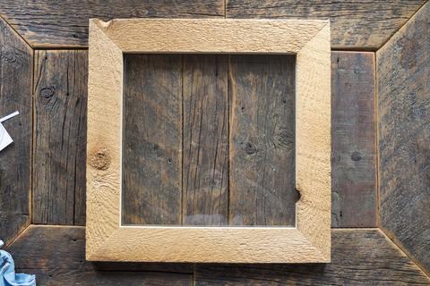 157 Inventory Clearance<br>Large Raw Cedar Frame w Glass  <br> Wood