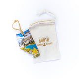 Circle Wooden Holiday Ornament <br> Canmore Alberta <br> Aspens in Autumn Snowfall