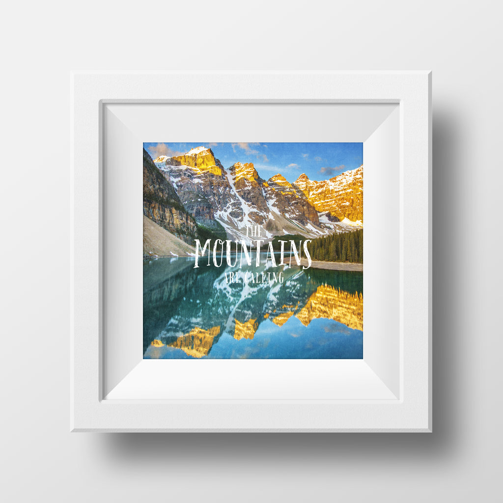 SALE 12x12" Metallic Paper Print <br>The Mountains Are Calling Moraine Lake<br>