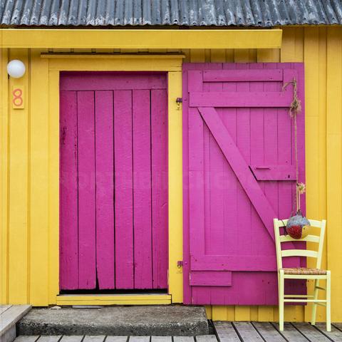 Sample Print  5x5"<br>Pink Fishing Hut Norway<br> Metallic Archival Fine Art Chromogenic Print