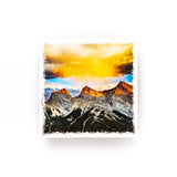 Three Sisters Mountains <br>Birch Wood Photo Coaster <br> 4x4" Matte Finish